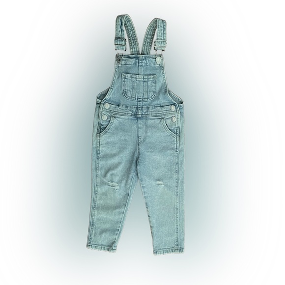H&M | Bottoms | Hm Kids Denim Ripped Overalls Light Blue Size2t | Poshmark